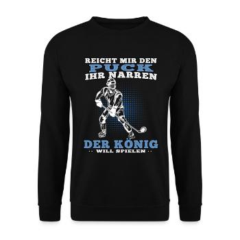 Der König Eishockey spielen Hockey junge - Unisex Pullover - Schwarz - Vorne - Alina (178cm) & Michal (187cm)