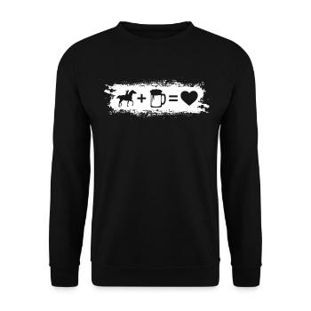 Grunge Rectangle - Coeur - Bière - Équitation - - Sweat-shirt Unisexe - noir - Devant - Alina (178cm) & Michal (187cm)