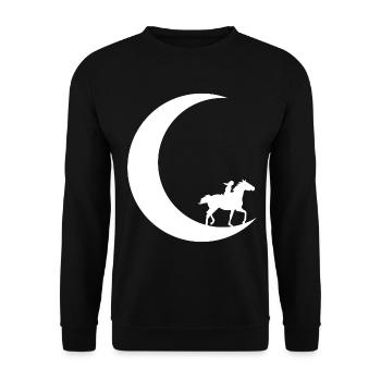 Crescent Moon - Équitation - Cheval - Sweat-shirt Unisexe - noir - Devant - Alina (178cm) & Michal (187cm)