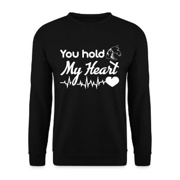 You hold my heart 1 - - Unisex Sweatshirt - black - Front - Alina (178cm) & Michal (187cm)