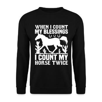 When I Count My Blessings, I Count My Pen - Unisex Sweatshirt - black - Front - Alina (178cm) & Michal (187cm)