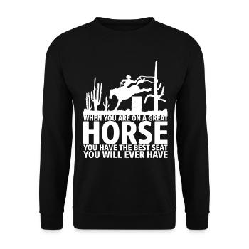 Si vous êtes assis sur un grand cheval, vous avez - Sweat-shirt Unisexe - noir - Devant - Alina (178cm) & Michal (187cm)