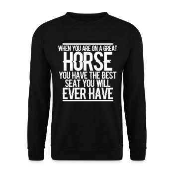 Si vous êtes assis sur un grand cheval, vous avez - Sweat-shirt Unisexe - noir - Devant - Alina (178cm) & Michal (187cm)