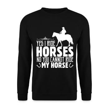 Oui, je monte à cheval Non, vous ne pouvez pas monter mon cheval - Sweat-shirt Unisexe - noir - Devant - Alina (178cm) & Michal (187cm)