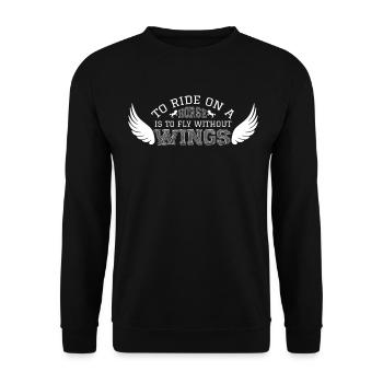Monter à cheval, c’est voler sans ailes. - Sweat-shirt Unisexe - noir - Devant - Alina (178cm) & Michal (187cm)
