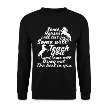 Certains chevaux vous testeront Certains le feront - Sweat-shirt Unisexe - noir - Devant - Alina (178cm) & Michal (187cm)
