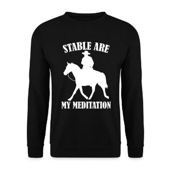 Stable Are My Meditation - - Unisex Pullover - Schwarz - Vorne - Alina (178cm) & Michal (187cm)