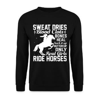 Sweat dries blood clots Bones heal Suck - Unisex Sweatshirt - black - Front - Alina (178cm) & Michal (187cm)