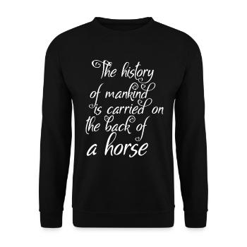 The history of Manking will be on the back of a - Unisex Sweatshirt - black - Front - Alina (178cm) & Michal (187cm)