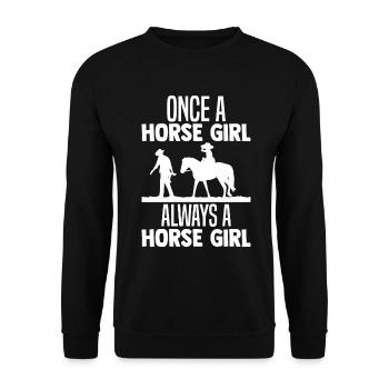Une fois une fille de cheval, toujours une fille de cheval - Sweat-shirt Unisexe - noir - Devant - Alina (178cm) & Michal (187cm)