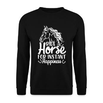 Montez à cheval pour un bonheur instantané - (2) - Sweat-shirt Unisexe - noir - Devant - Alina (178cm) & Michal (187cm)