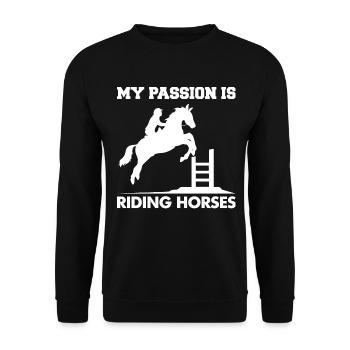 Ma passion est l’équitation - - Sweat-shirt Unisexe - noir - Devant - Alina (178cm) & Michal (187cm)