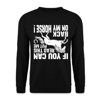 If you can read this, put me back on my - Unisex Sweatshirt - black - Front - Alina (178cm) & Michal (187cm)