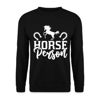 Cheval - - Sweat-shirt Unisexe - noir - Devant - Alina (178cm) & Michal (187cm)