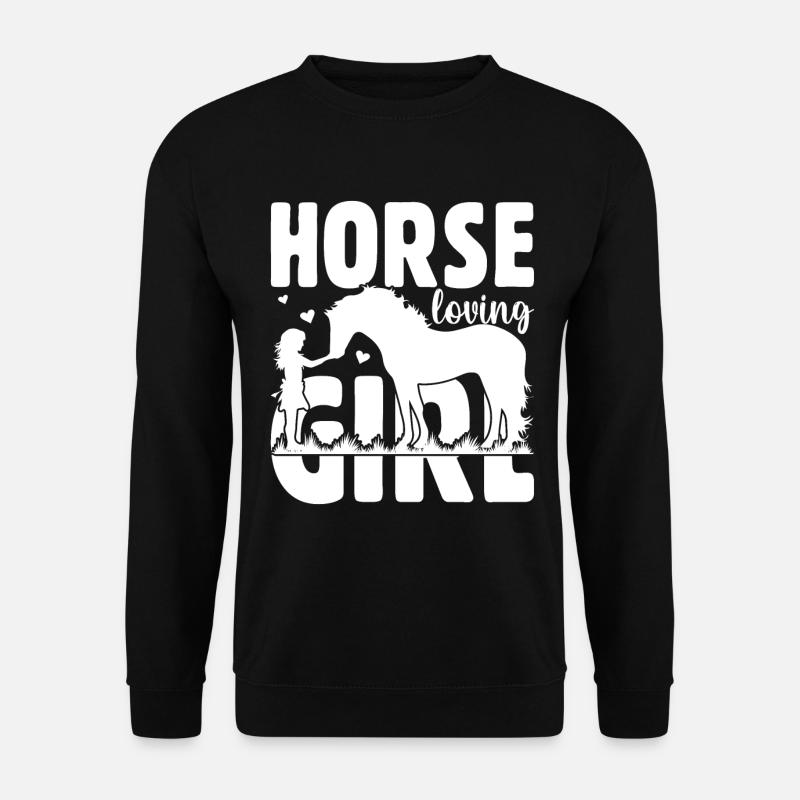 Pferdeliebendes Mädchen - - Unisex Pullover - Schwarz