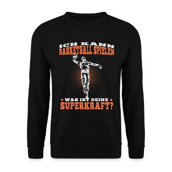 Basketball spielen Basketballer Basketballspieler - Unisex Pullover - Schwarz - Vorne - Alina (178cm) & Michal (187cm)