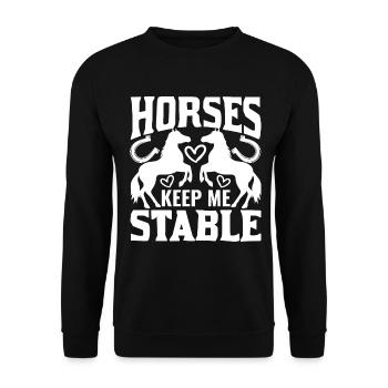 Les chevaux me gardent dans l’écurie 2 - - Sweat-shirt Unisexe - noir - Devant - Alina (178cm) & Michal (187cm)