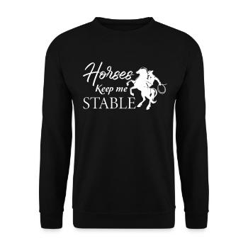 Horses keep me in stable 3 - - Unisex Sweatshirt - black - Front - Alina (178cm) & Michal (187cm)
