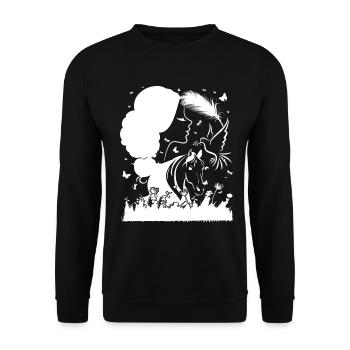 Fille Cheval - - Sweat-shirt Unisexe - noir - Devant - Alina (178cm) & Michal (187cm)
