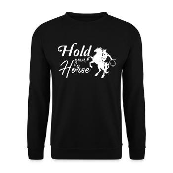 Tenez votre cheval 2 - - Sweat-shirt Unisexe - noir - Devant - Alina (178cm) & Michal (187cm)