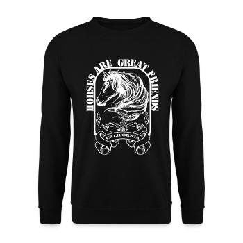 Les chevaux sont de bons amis - - Sweat-shirt Unisexe - noir - Devant - Alina (178cm) & Michal (187cm)