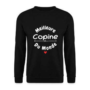 Meilleure Copine Du Monde - Sweat-shirt Unisexe - noir - Devant - Alina (178cm) & Michal (187cm)