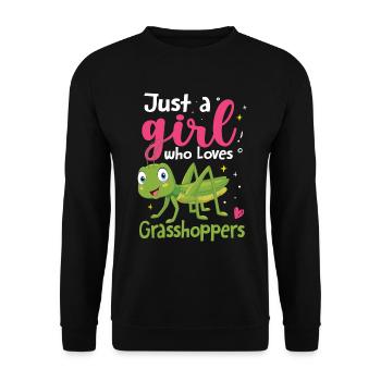 Grashüpfer - Unisex Pullover - Schwarz - Vorne - Alina (178cm) & Michal (187cm)
