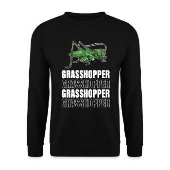 Grashüpfer - Unisex Pullover - Schwarz - Vorne - Alina (178cm) & Michal (187cm)