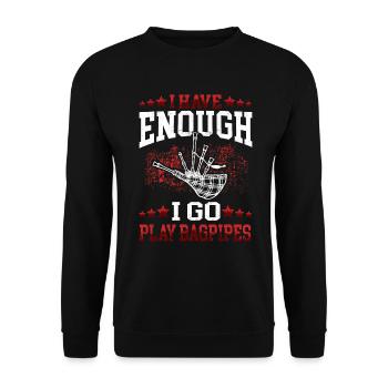 Je vais jouer à la cornemuse à la cornemuse écossaise - Sweat-shirt Unisexe - noir - Devant - Alina (178cm) & Michal (187cm)