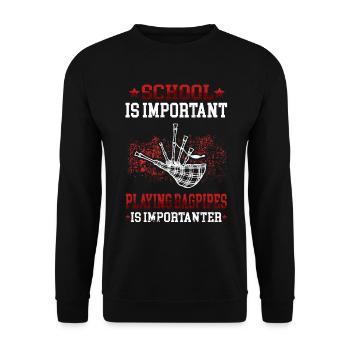 La cornemuse est importante la cornemuse - Sweat-shirt Unisexe - noir - Devant - Alina (178cm) & Michal (187cm)