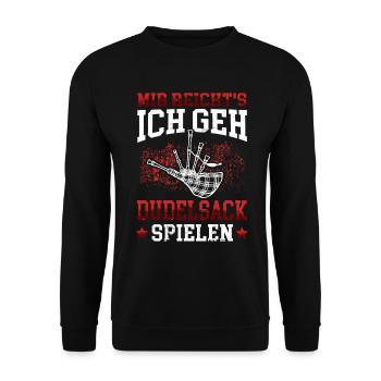 Lieber Dudelsack spielen schottische Sackpfeife - Unisex Pullover - Schwarz - Vorne - Alina (178cm) & Michal (187cm)