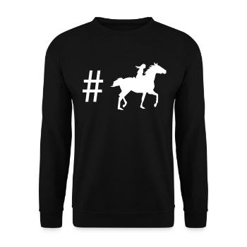 Hashtag - Horseback Riding - - Unisex Sweatshirt - black - Front - Alina (178cm) & Michal (187cm)