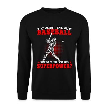 Je peux jouer Joueur de baseball Joueur de baseball Joueur de baseball - Sweat-shirt Unisexe - noir - Devant - Alina (178cm) & Michal (187cm)