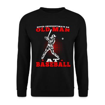 Old man at baseball baseball player baseball player - Unisex Sweatshirt - black - Front - Alina (178cm) & Michal (187cm)