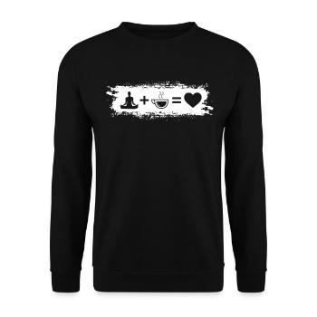 Grunge Rectangle - Coeur - Café - Yoga - - Sweat-shirt Unisexe - noir - Devant - Alina (178cm) & Michal (187cm)