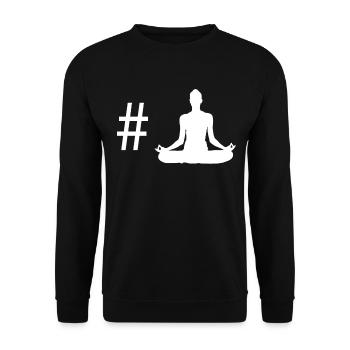 Hashtag - Yoga - - Unisex Sweatshirt - black - Front - Alina (178cm) & Michal (187cm)