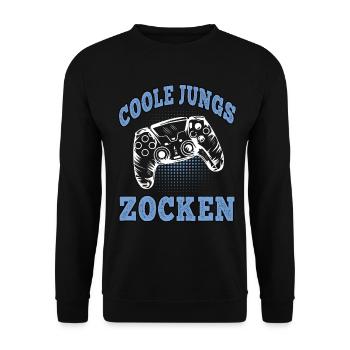Coole Jungs zocken Videospiele Gamer Gaming Zocker - Unisex Pullover - Schwarz - Vorne - Alina (178cm) & Michal (187cm)