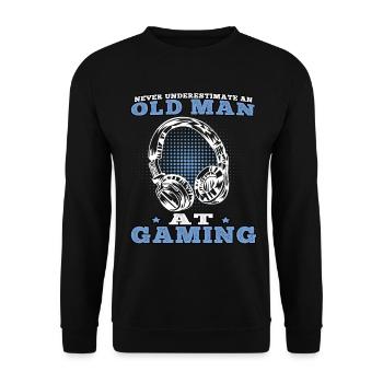 Vieil homme jouer jeux vidéo joueurs joueurs - Sweat-shirt Unisexe - noir - Devant - Alina (178cm) & Michal (187cm)