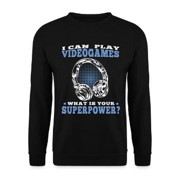 Je peux jouer jeux vidéo joueurs joueurs - Sweat-shirt Unisexe - noir - Devant - Alina (178cm) & Michal (187cm)