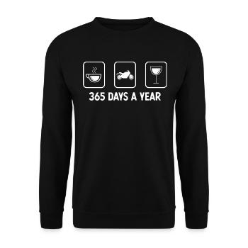 365 days a year - Wine - Motorbike - - Unisex Sweatshirt - black - Front - Alina (178cm) & Michal (187cm)