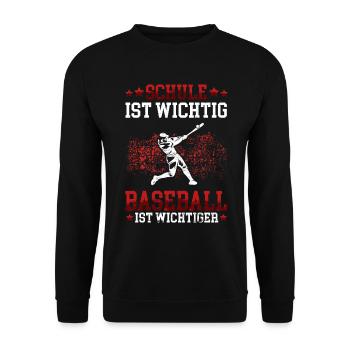 Baseball ist wichtiger Baseballer Baseballspieler - Unisex Pullover - Schwarz - Vorne - Alina (178cm) & Michal (187cm)