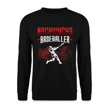 Baseball Nachwuchs Baseballer Baseballspieler - Unisex Pullover - Schwarz - Vorne - Alina (178cm) & Michal (187cm)