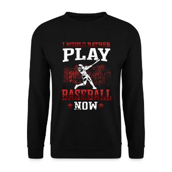 plutôt jouer baseball joueurs de baseball joueurs de baseball joueurs de baseball - Sweat-shirt Unisexe - noir - Devant - Alina (178cm) & Michal (187cm)