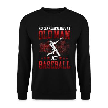 Old man at baseball baseball player baseball player - Unisex Sweatshirt - black - Front - Alina (178cm) & Michal (187cm)