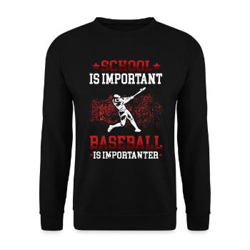 Baseball is importanter baseball player Baseball player - Unisex Sweatshirt - black - Front - Alina (178cm) & Michal (187cm)