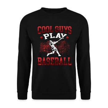 Coole Jungs Baseball Baseballer Baseballspieler - Unisex Pullover - Schwarz - Vorne - Alina (178cm) & Michal (187cm)