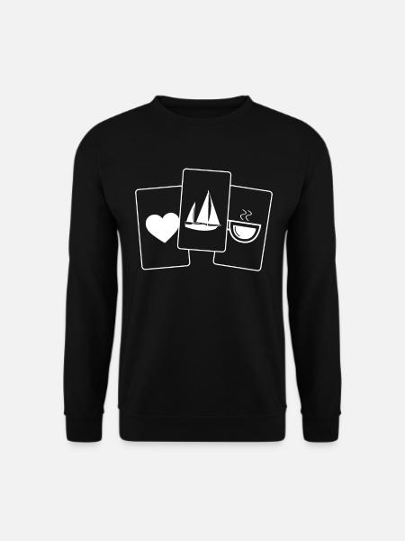 Heart - Coffee - Sailing - - Unisex Sweatshirt - black