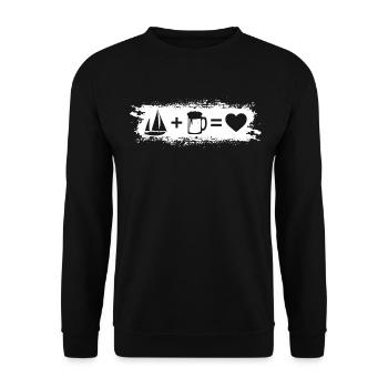 Grunge rectangle - Coeur - Bière - Voile - Grunge Re - Sweat-shirt Unisexe - noir - Devant - Alina (178cm) & Michal (187cm)