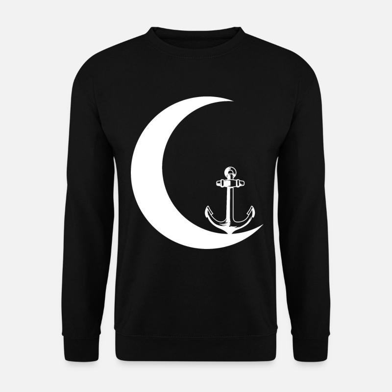 Crescent Moon - Anchor - - Unisex Sweatshirt - black