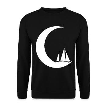 Mondsichel - Segeln - - Unisex Pullover - Schwarz - Vorne - Alina (178cm) & Michal (187cm)